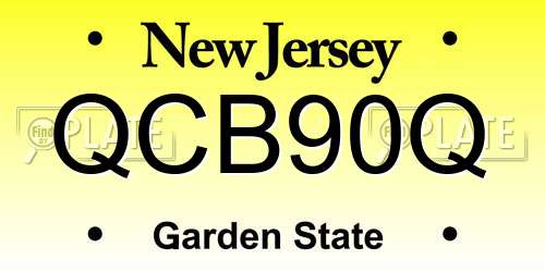 QCB90Q New Jersey License Plate