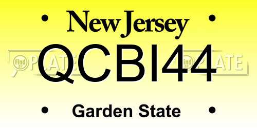 QCBI44 New Jersey License Plate