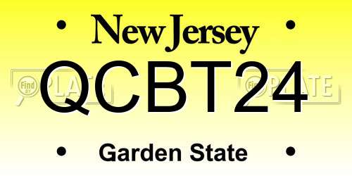 QCBT24 New Jersey License Plate