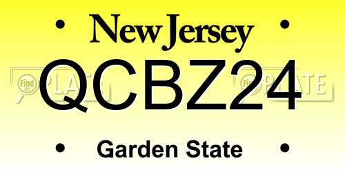 QCBZ24 New Jersey License Plate