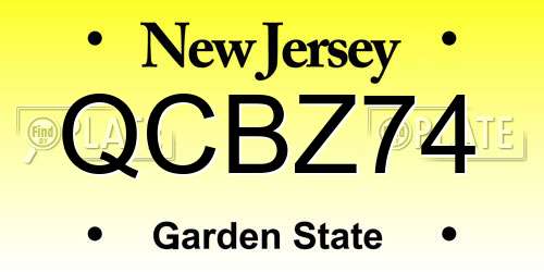 QCBZ74 New Jersey License Plate