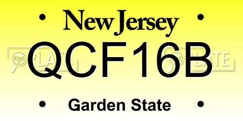 QCF16B New Jersey License Plate