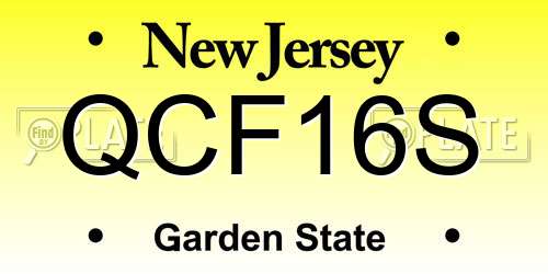 QCF16S New Jersey License Plate