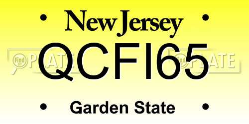 QCFI65 New Jersey License Plate