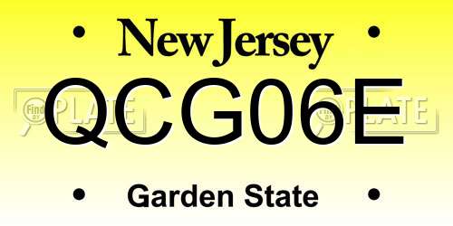 QCG06E New Jersey License Plate