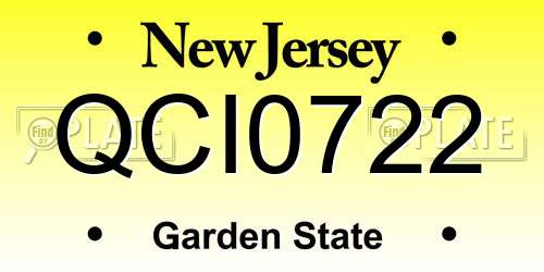 QCI0722 New Jersey License Plate