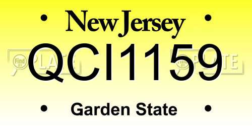 QCI1159 New Jersey License Plate