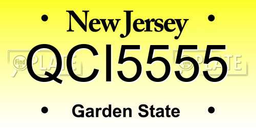QCI5555 New Jersey License Plate