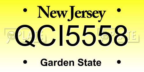 QCI5558 New Jersey License Plate