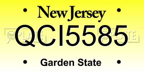 QCI5585 New Jersey License Plate