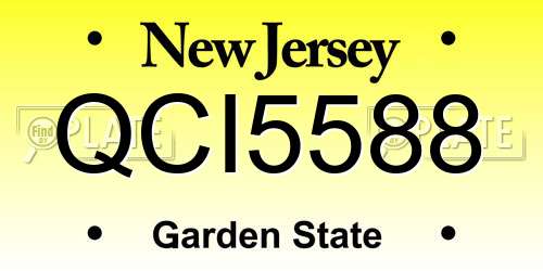 QCI5588 New Jersey License Plate