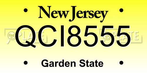 QCI8555 New Jersey License Plate