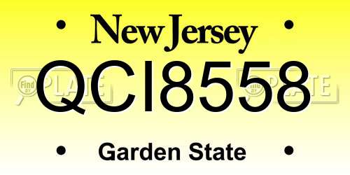 QCI8558 New Jersey License Plate
