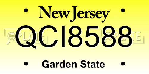 QCI8588 New Jersey License Plate