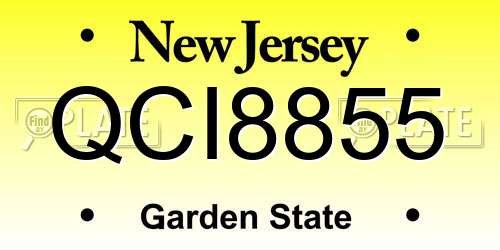 QCI8855 New Jersey License Plate