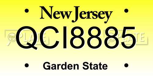 QCI8885 New Jersey License Plate