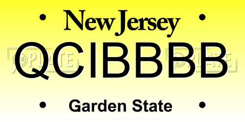 QCIBBBB New Jersey License Plate
