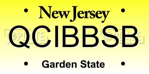 QCIBBSB New Jersey License Plate