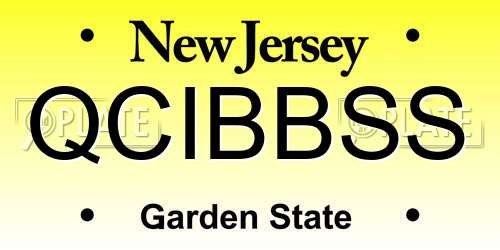 QCIBBSS New Jersey License Plate