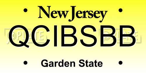 QCIBSBB New Jersey License Plate