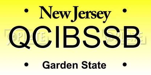 QCIBSSB New Jersey License Plate