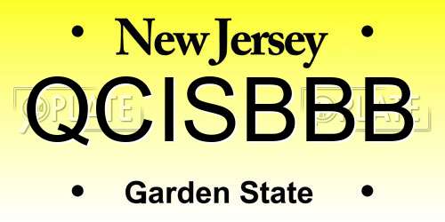 QCISBBB New Jersey License Plate