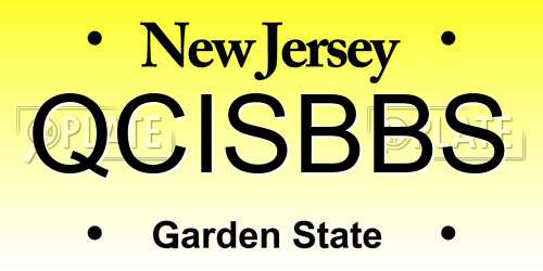 QCISBBS New Jersey License Plate