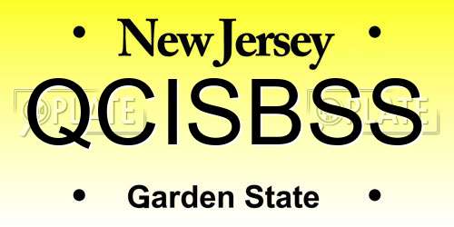QCISBSS New Jersey License Plate