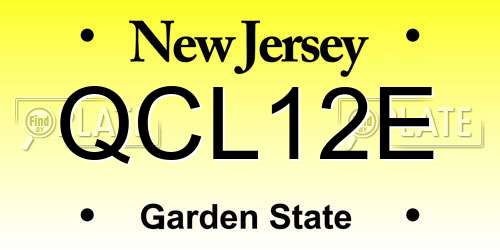 QCL12E New Jersey License Plate