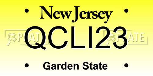 QCLI23 New Jersey License Plate