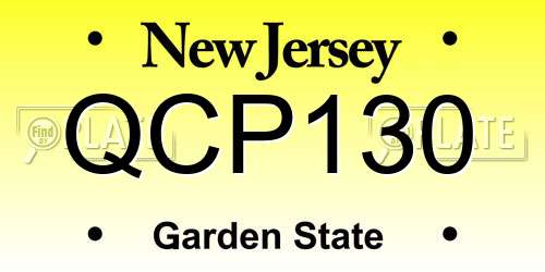 QCP130 New Jersey License Plate