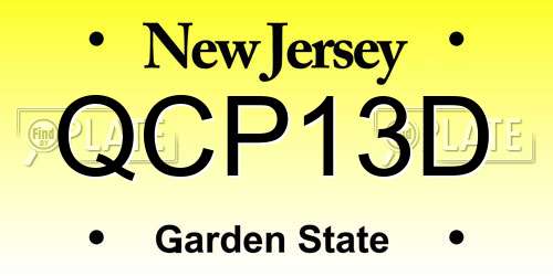 QCP13D New Jersey License Plate