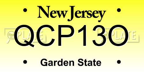 QCP13O New Jersey License Plate