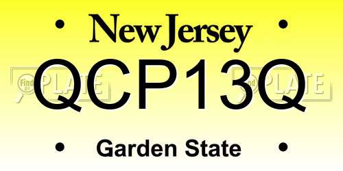 QCP13Q New Jersey License Plate