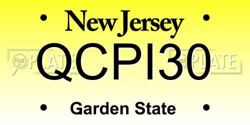 QCPI30 New Jersey License Plate