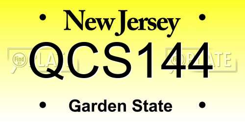 QCS144 New Jersey License Plate