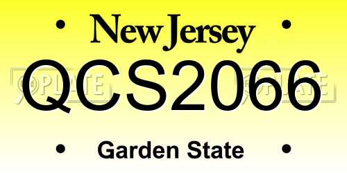 QCS2066 New Jersey License Plate
