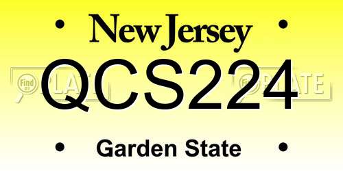 QCS224 New Jersey License Plate