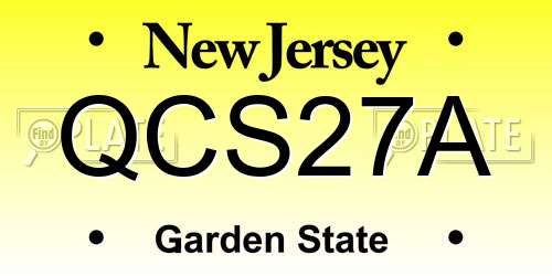 QCS27A New Jersey License Plate