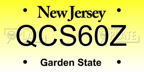QCS60Z New Jersey License Plate