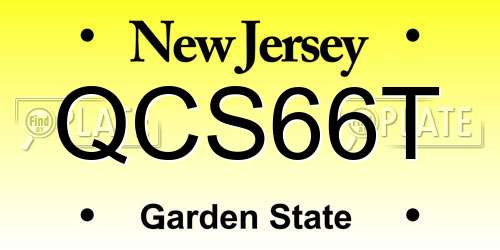 QCS66T New Jersey License Plate