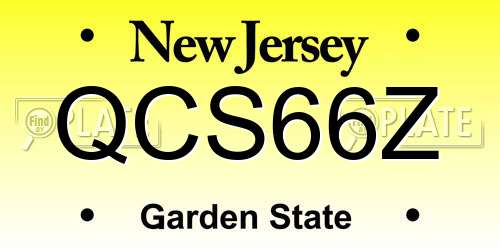 QCS66Z New Jersey License Plate