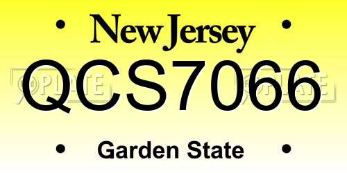 QCS7066 New Jersey License Plate