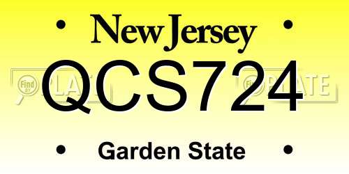 QCS724 New Jersey License Plate