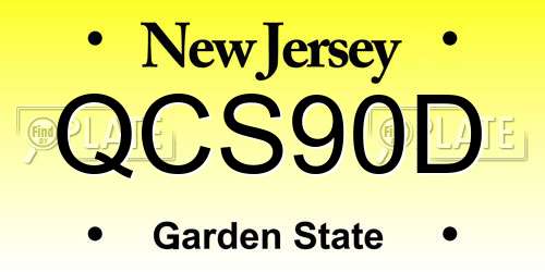 QCS90D New Jersey License Plate