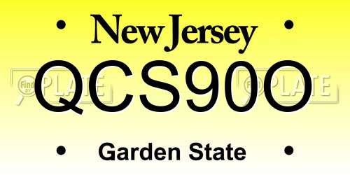 QCS90O New Jersey License Plate