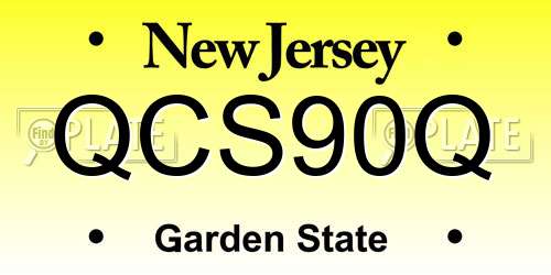 QCS90Q New Jersey License Plate