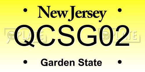 QCSG02 New Jersey License Plate