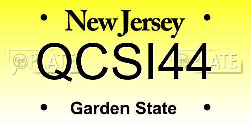 QCSI44 New Jersey License Plate