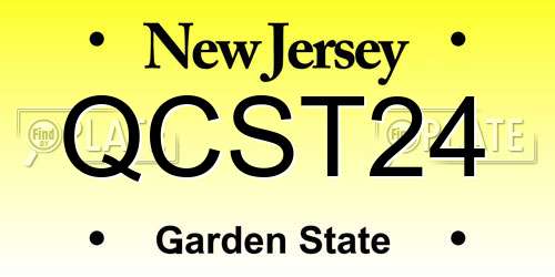 QCST24 New Jersey License Plate